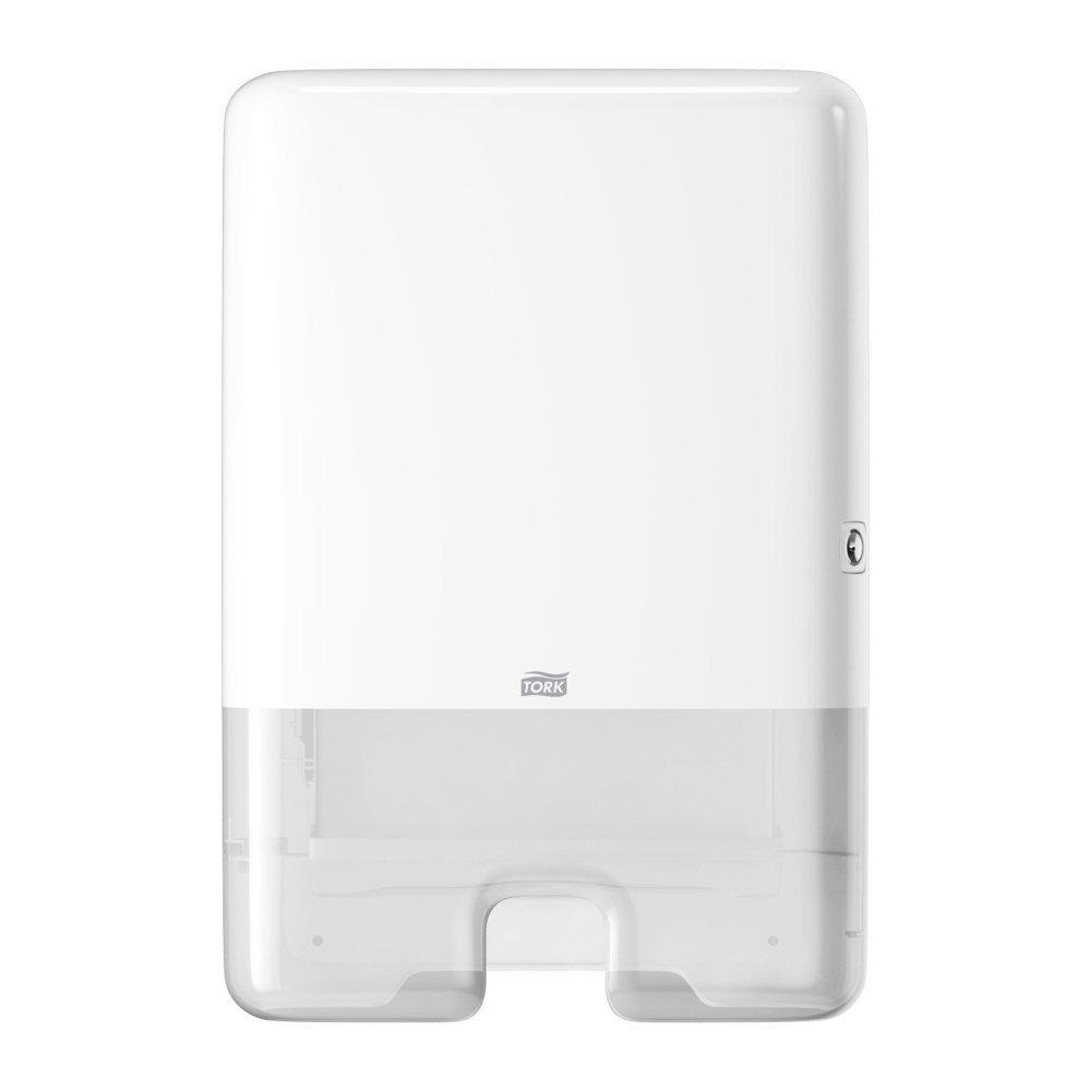 Distributeur essuie mains Tork H2 en ABS blanc - semi transparent - jusqu' 400 feuilles