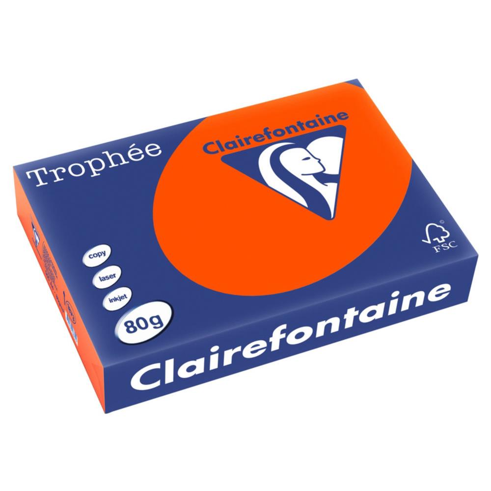 Papier Troph�e - rouge cardinal - teinte intense - 80 g - A4 - ramette de 500 feuilles