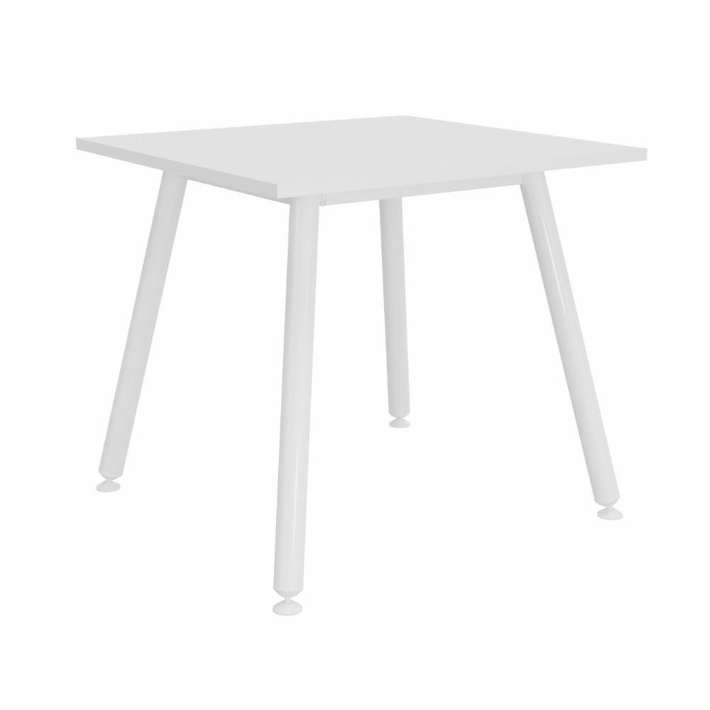 Table carre Knot - L80 x P80 cm - Plateau Blanc - Pieds mtal Blanc