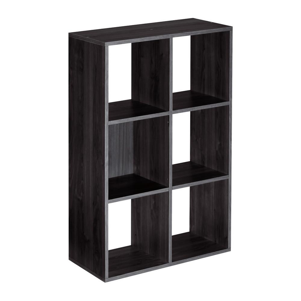 Module bibliothque multicases classique - 6 cases - noir