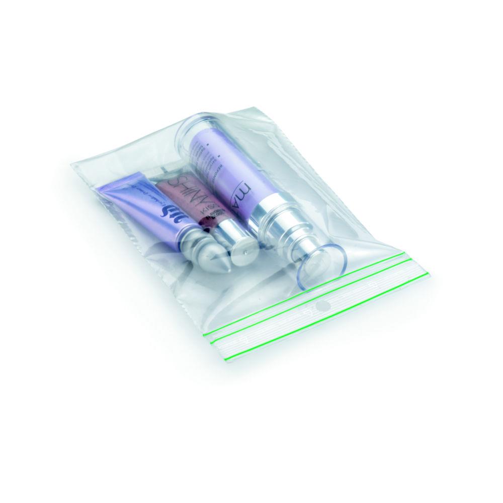 Sachet plastique recycl Raja  fermeture zip - 8 x 12 cm - Epaisseur 60 microns - Transparent (carton 1000 units)