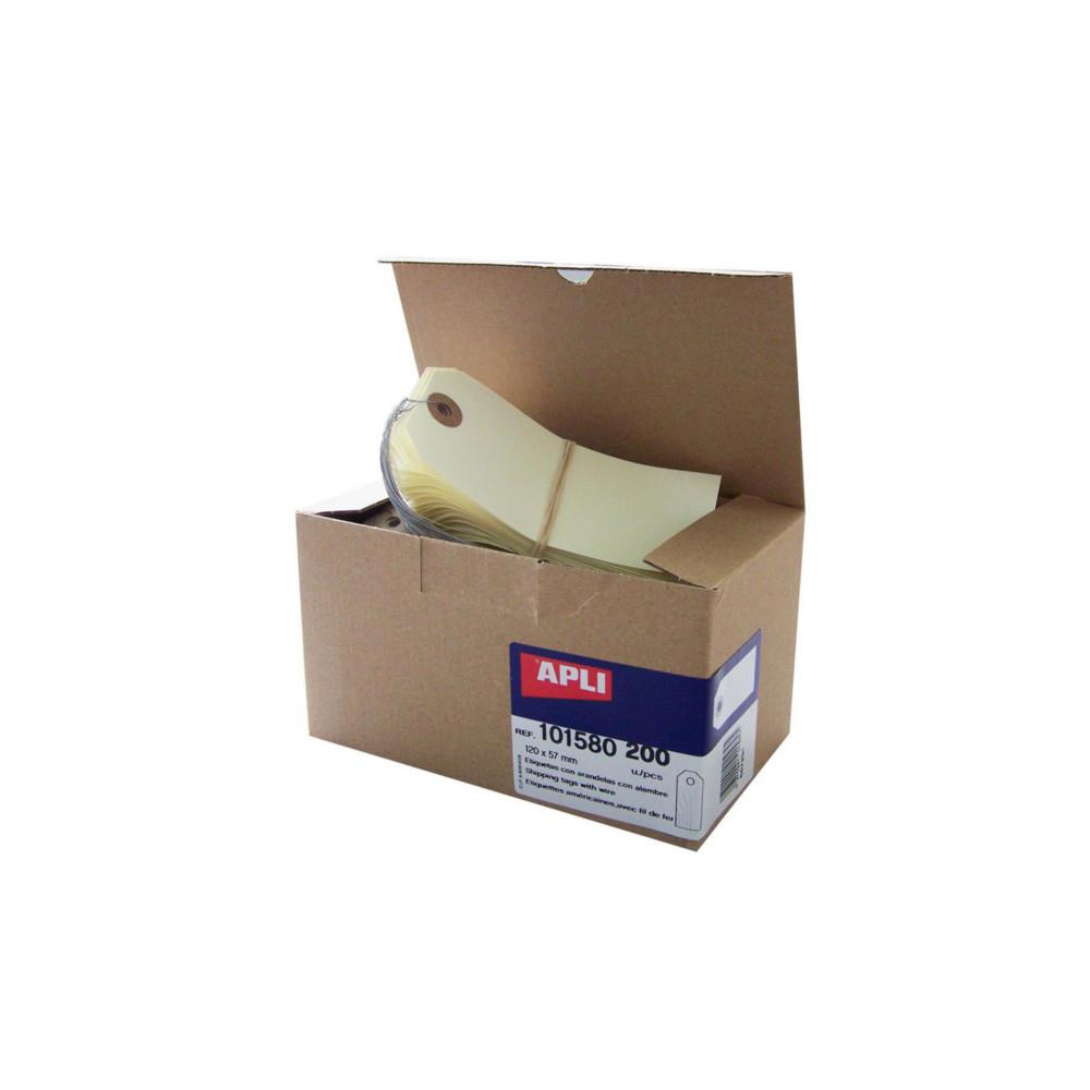Etiquettes amricaines AGIPA 101580 120 x 57mm avec fil de fer - Bote de 200