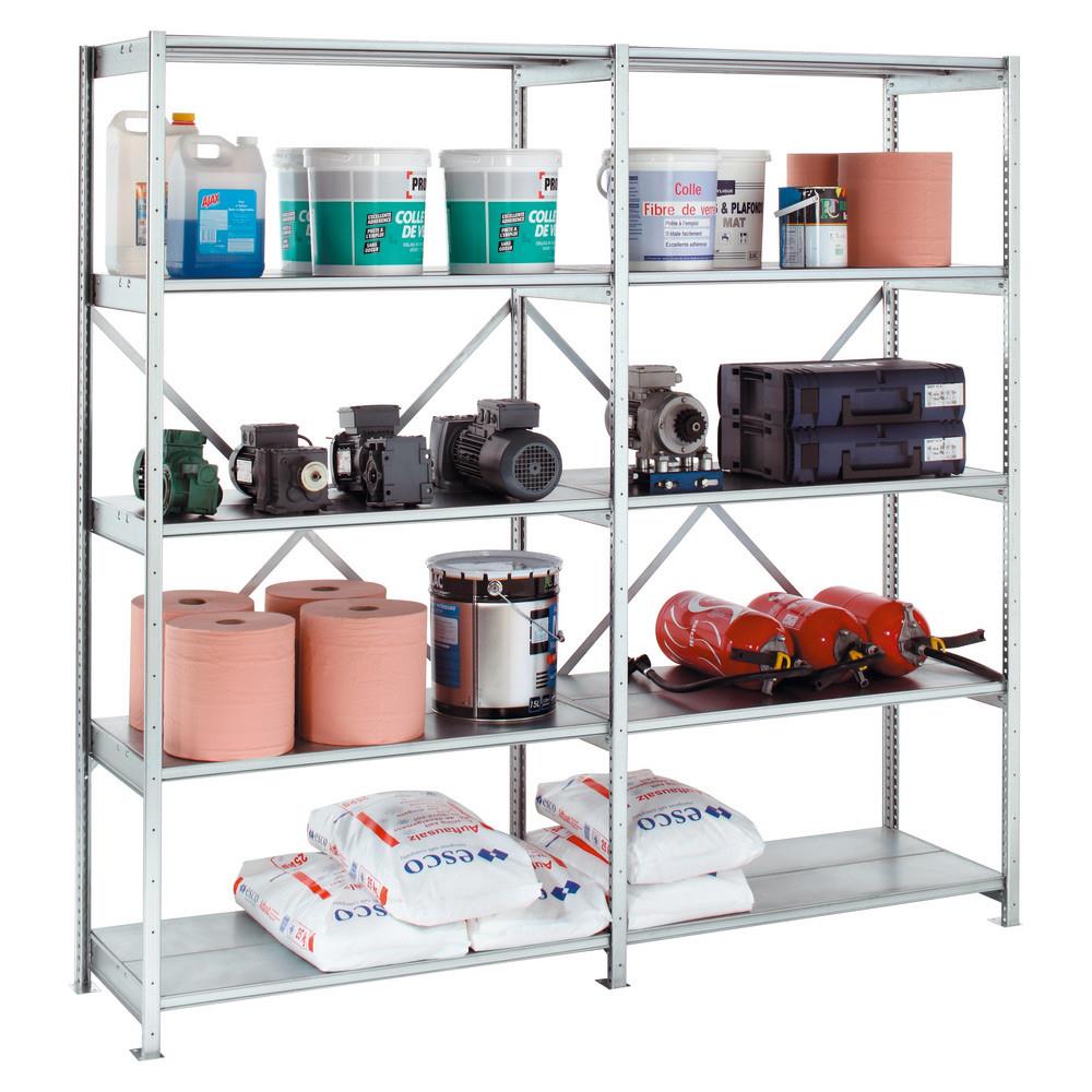 Rayonnage industriel acier 210 - galvanis - L 100 cm x P 40 cm - lment dpart