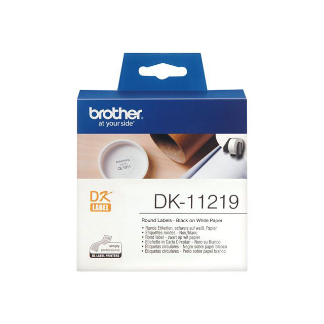 Brother DK-11219 - �tiquettes - Rouleau (1,2 cm) - 1200 unit�s ( 1 rouleau(x) x 1200 ) - pour QL 1050, 1050N, 1060N, 500, 500A, 500BS, 500BW, 550, 560, 560VP, 570, 580N, 650TD, 700