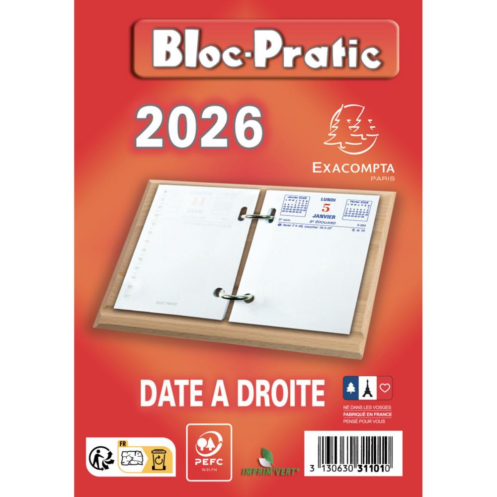 Recharge bloc phmride Exacompta Bloc-Pratic - Date  droite