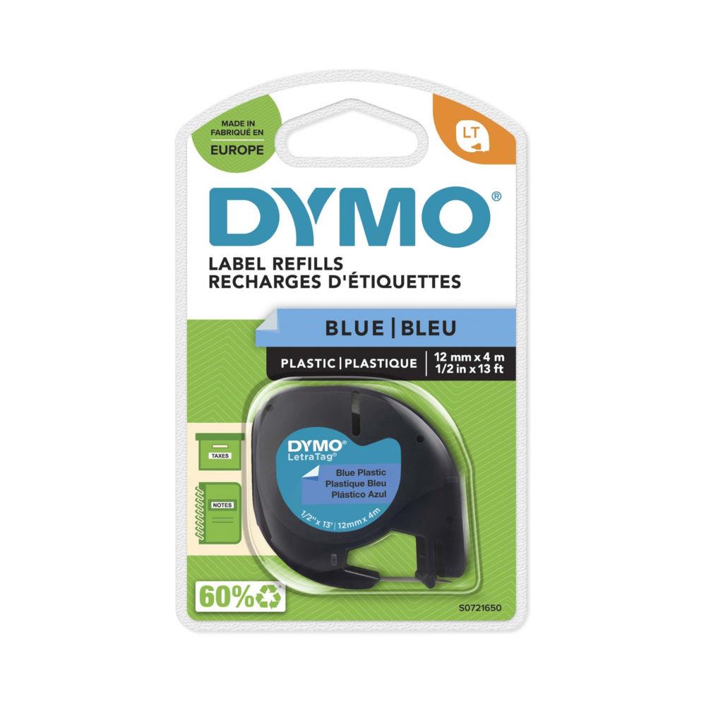 Ruban Letratag LT Dymo - Ruban noir/bleu - 12 mm x 4 m