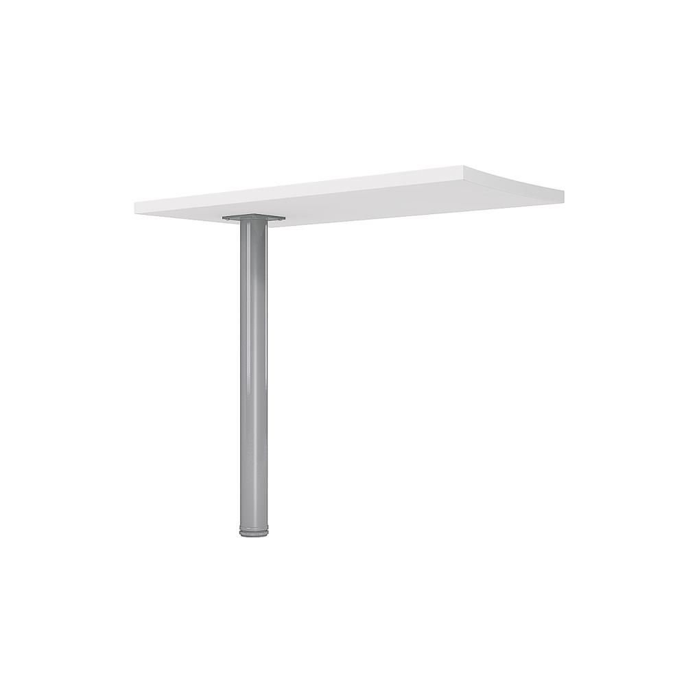 Retour Direction Tempo - L 80 x P 43 cm - Plateau Blanc -  Pied Aluminium