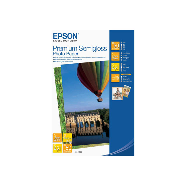 Epson premium semi-gloss photo paper - 10x15cm - 50 feuilles