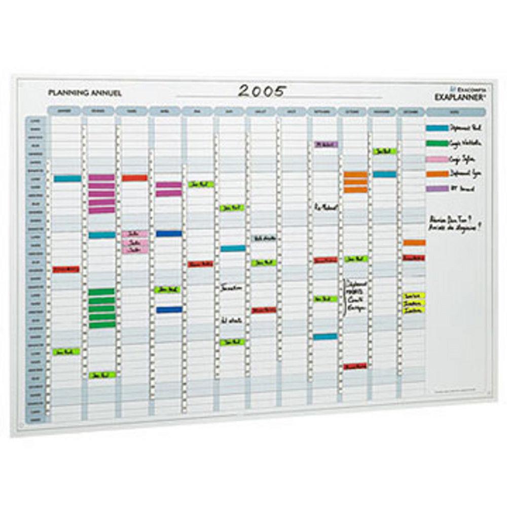Planning magntique annuel Exacompta - 90 x 59 cm - avec accessoires