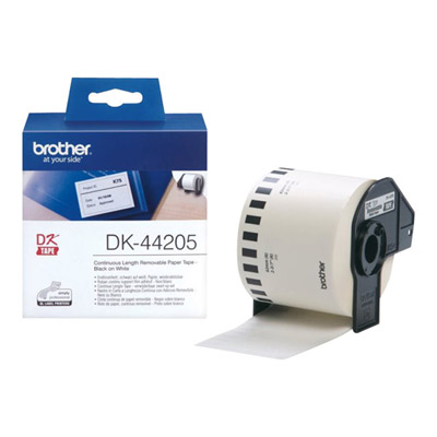 Brother DK44205 - �tiquettes adh�sives enlevables - blanc - Rouleau (6,2 cm x 30,5 m) - 1 rouleau(x) - pour QL 1050, 1060, 500, 550, 560, 570, 580, 650, 700, 710, 720