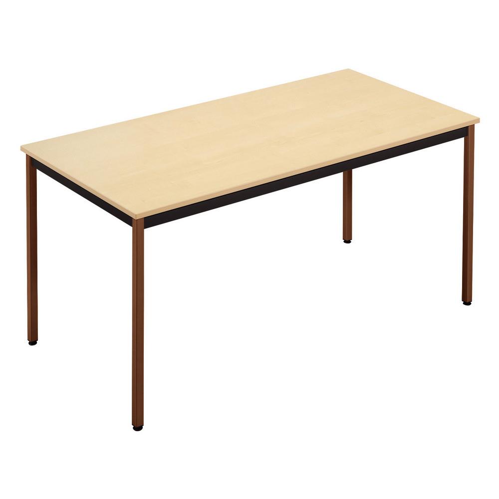 Table polyvalente rectangle - L 180 x P 80 cm - plateau rable - pieds bruns