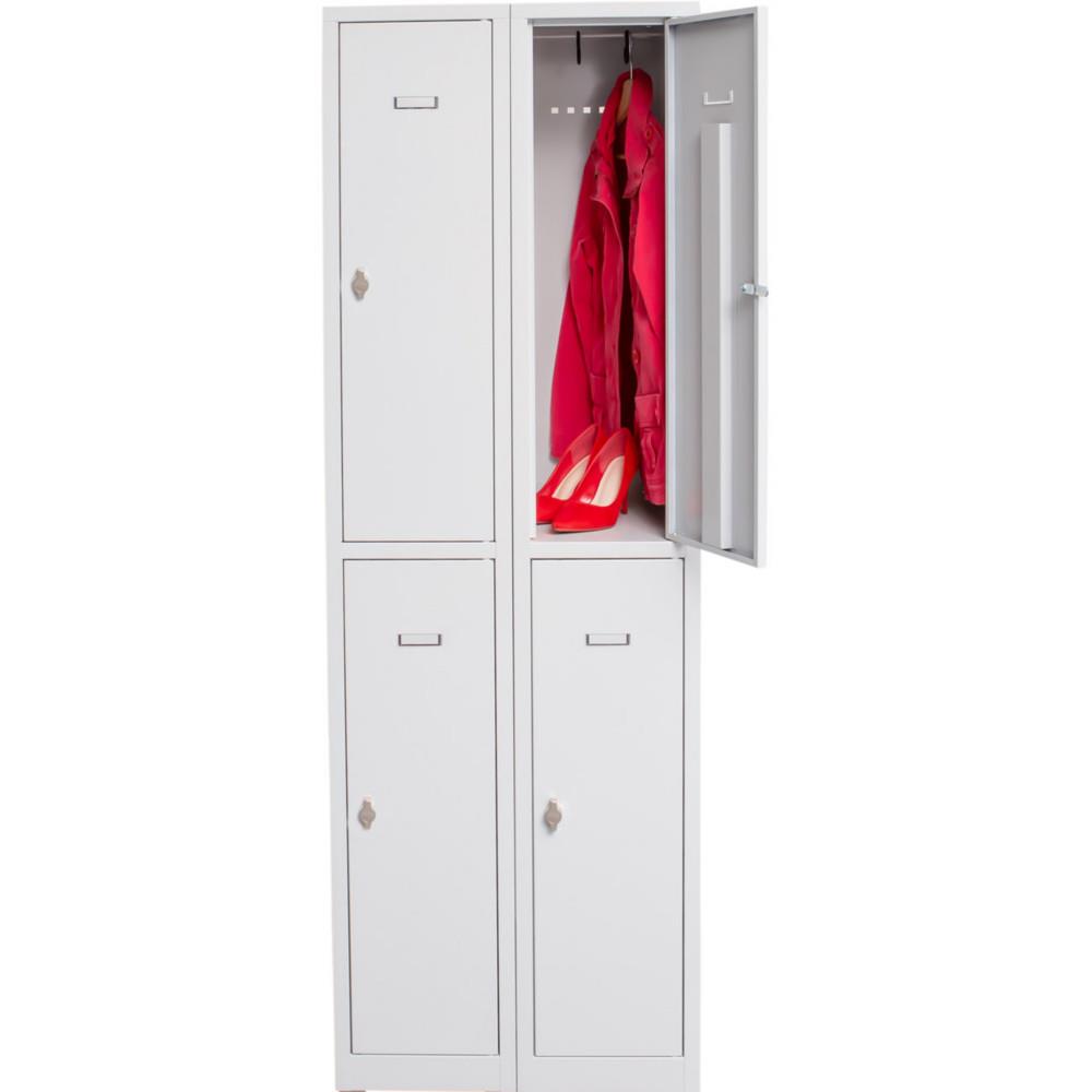 Vestiaire m�tal monobloc Primo Iso 2 colonnes de 2 casiers L 60 cm - Gris