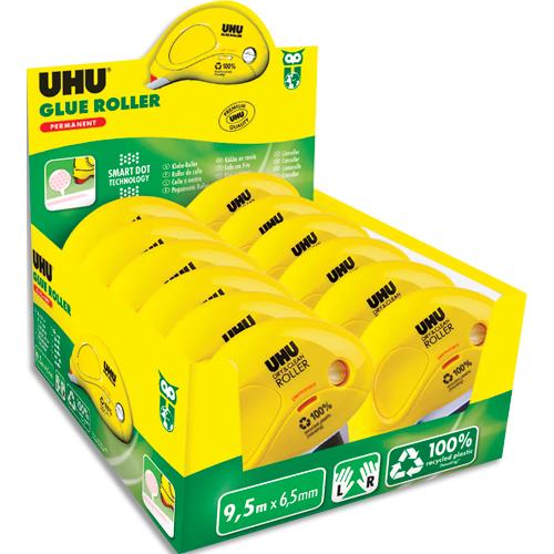Pack co 12 rollers glue UHU Dry & Clean - jetable - permanent - 9,5mx6,5mm