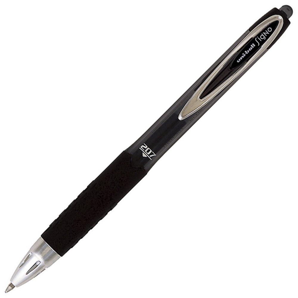 Stylo bille encre gel Uniball RT 207 - pointe moyenne conique rtractable - noir