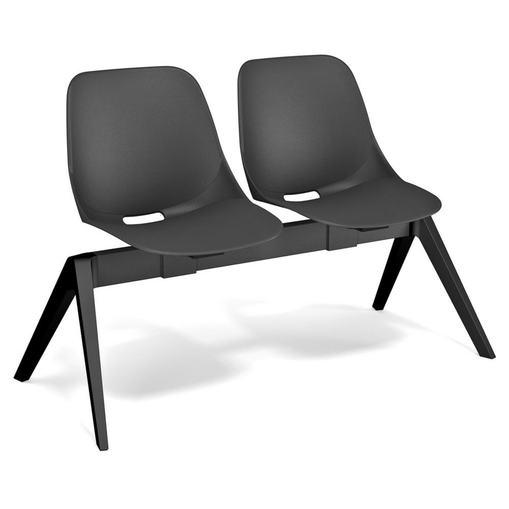 Siges sur poutre Pola 2 places polypropylne - noir