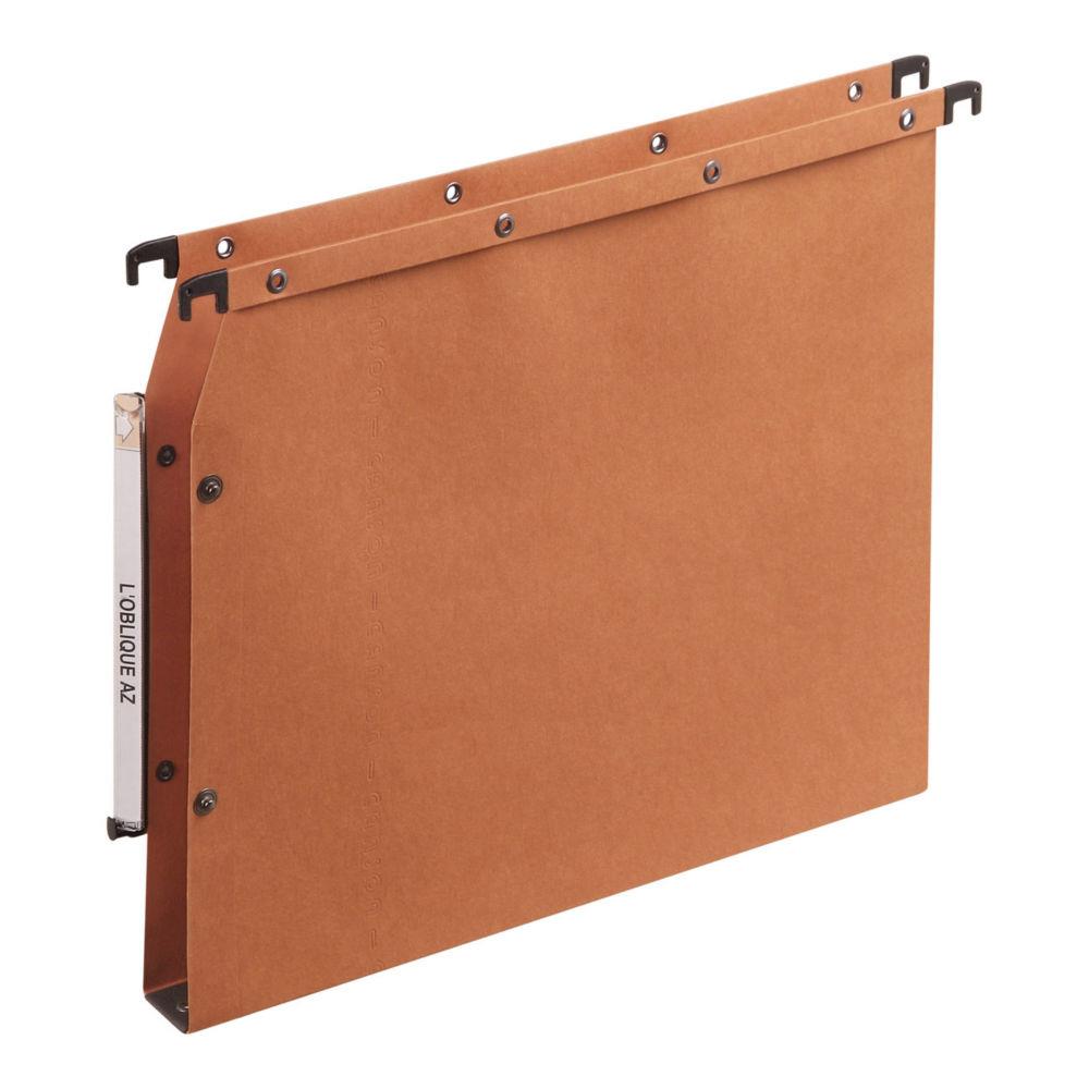 Dossiers suspendus AZV en carte Canson orange - pour armoire - fond 30 mm - lot de 25