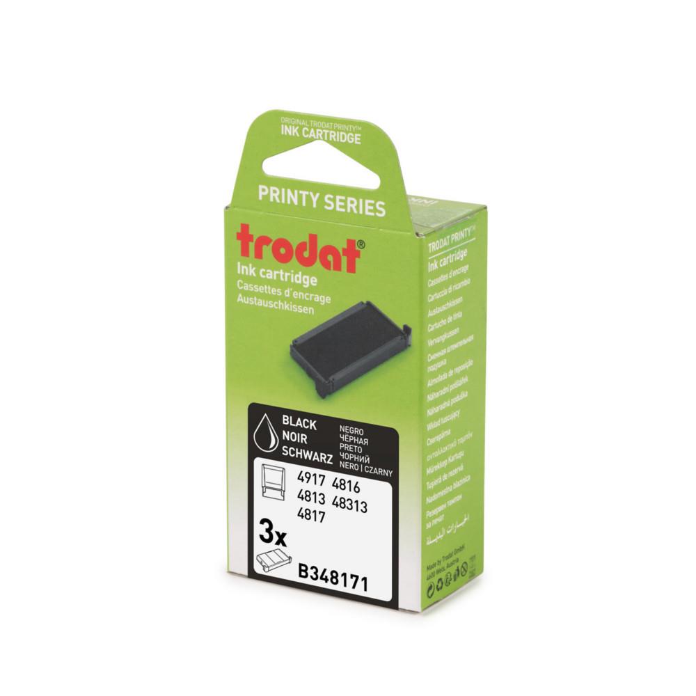 Cassettes d'encre de rechange pour Tampons Trodat Printy 4817 - Pack de 3 cassettes noires