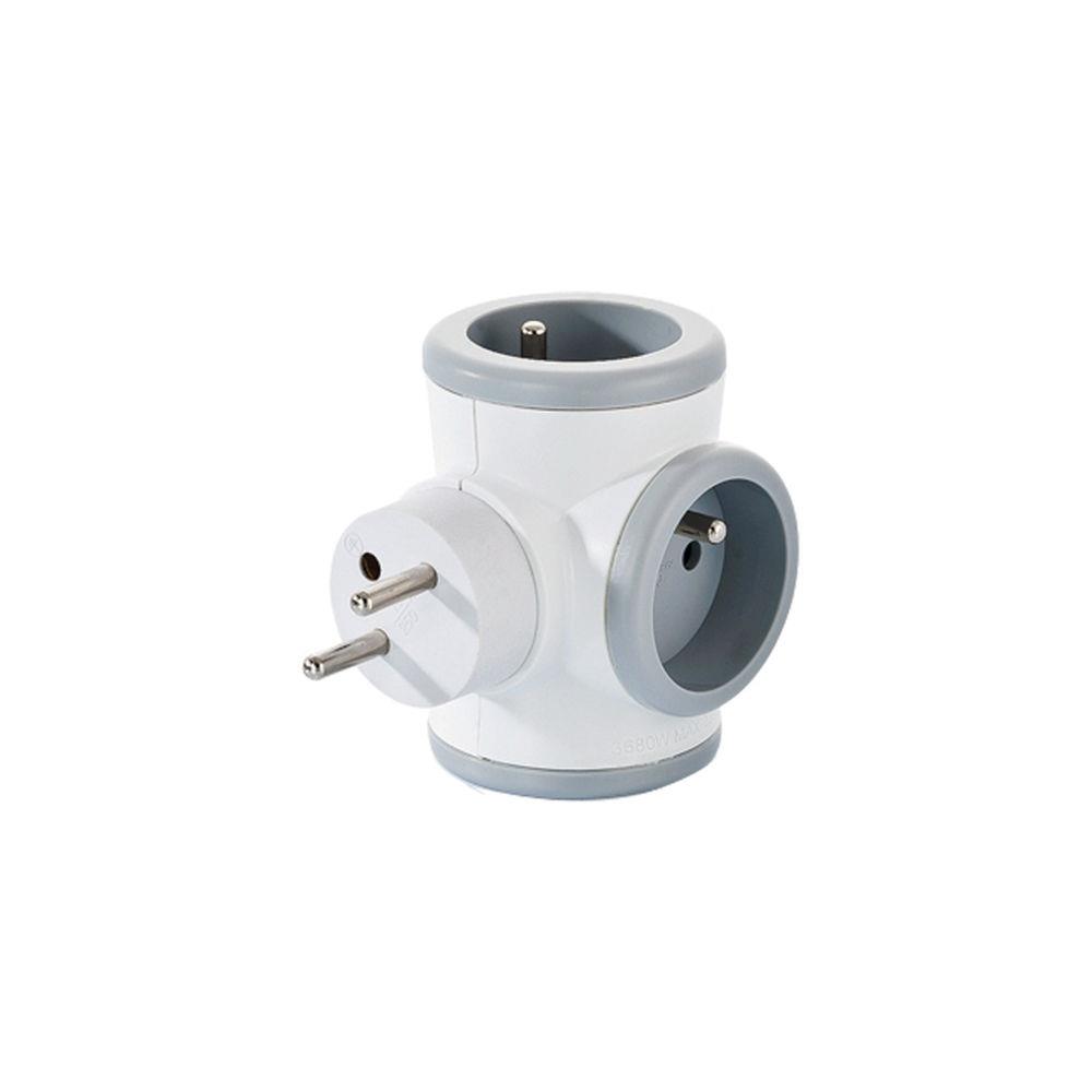 Multiprise rotative 3 prises Watt & Co - Gris