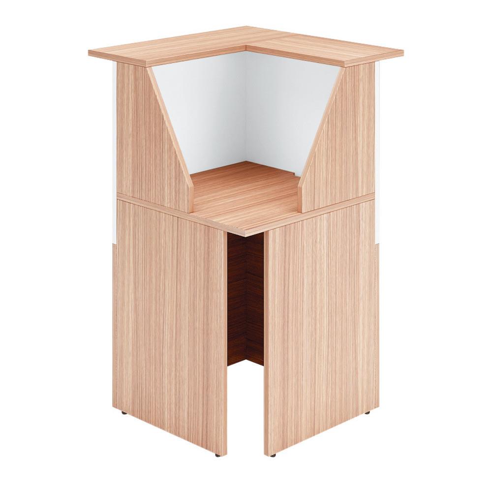 Angle de 90� pour banque d'accueil Yucca - L 76 - noyer naturel,blanc