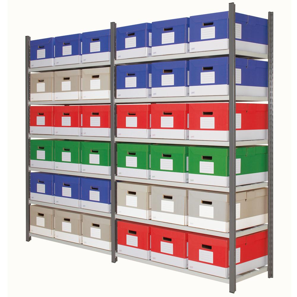 Rayonnage archives pour caisses d'archives - simple face - L 125 x P 50 cm - lment dpart - anthracite