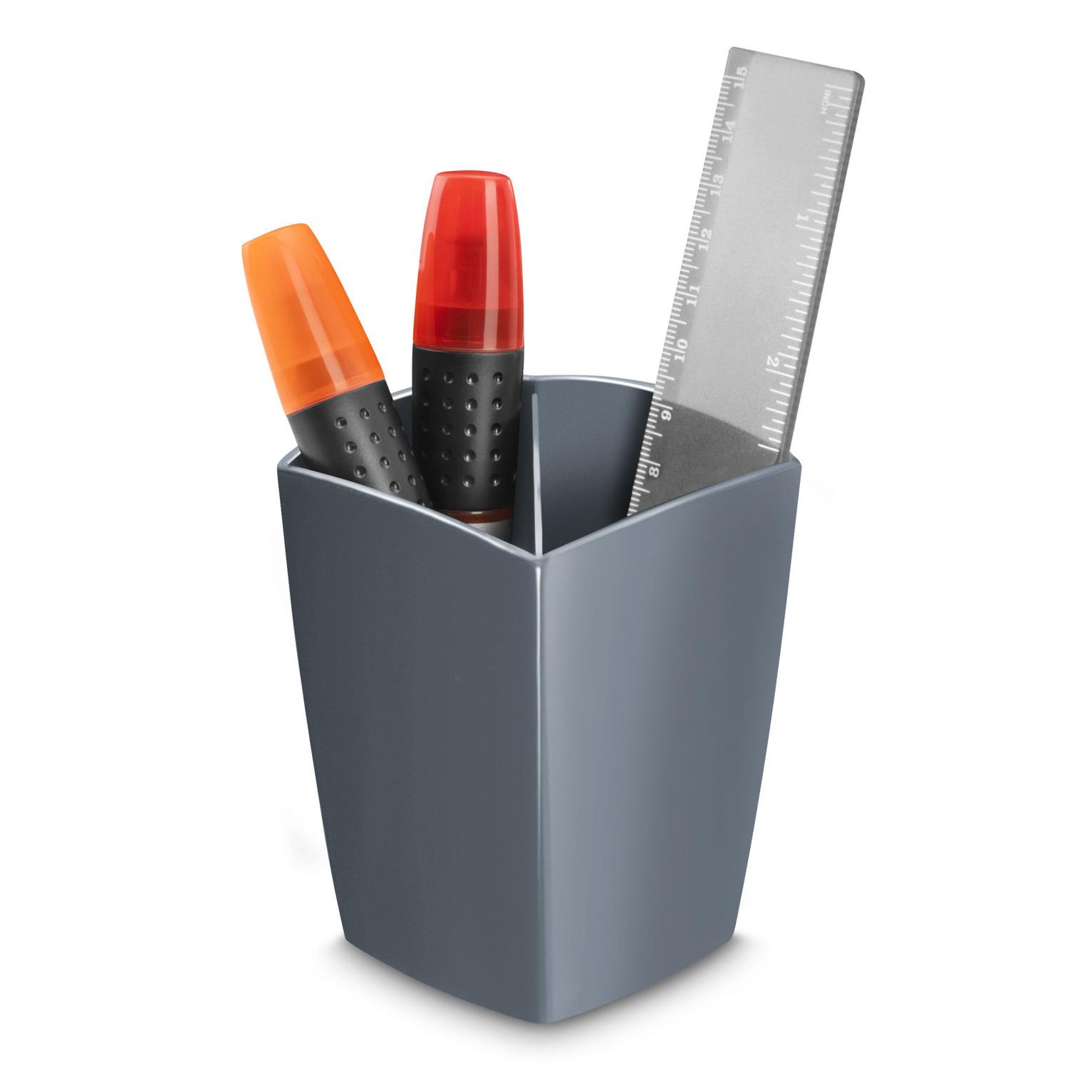 Pot  crayons CepPro - 2 compartiments - Gris orage