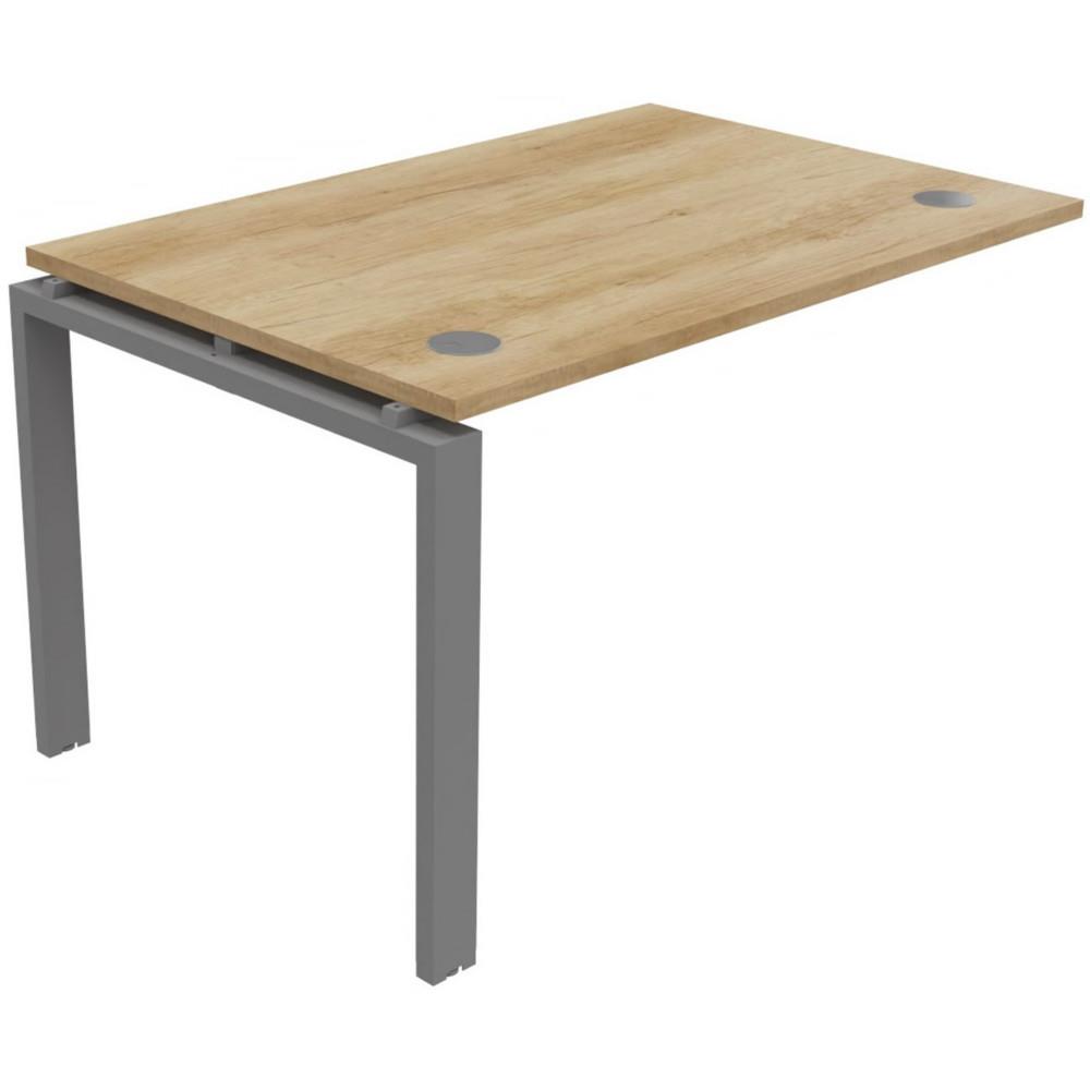 Bureau suivant E-link L 120 x P 80 cm - Plateau Ch�ne Nebraska pieds m�tal Aluminium