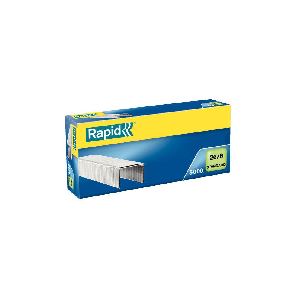 Agrafes Rapid 26/6 - galvanises - pour agrafeuse avec technologie FlatClinch - bote de 5000