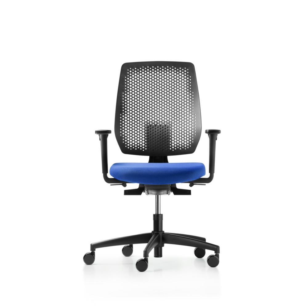 Fauteuil de bureau ergonomique Speed-O - dossier rsille et pitement coloris Noir - assise coloris Bleu