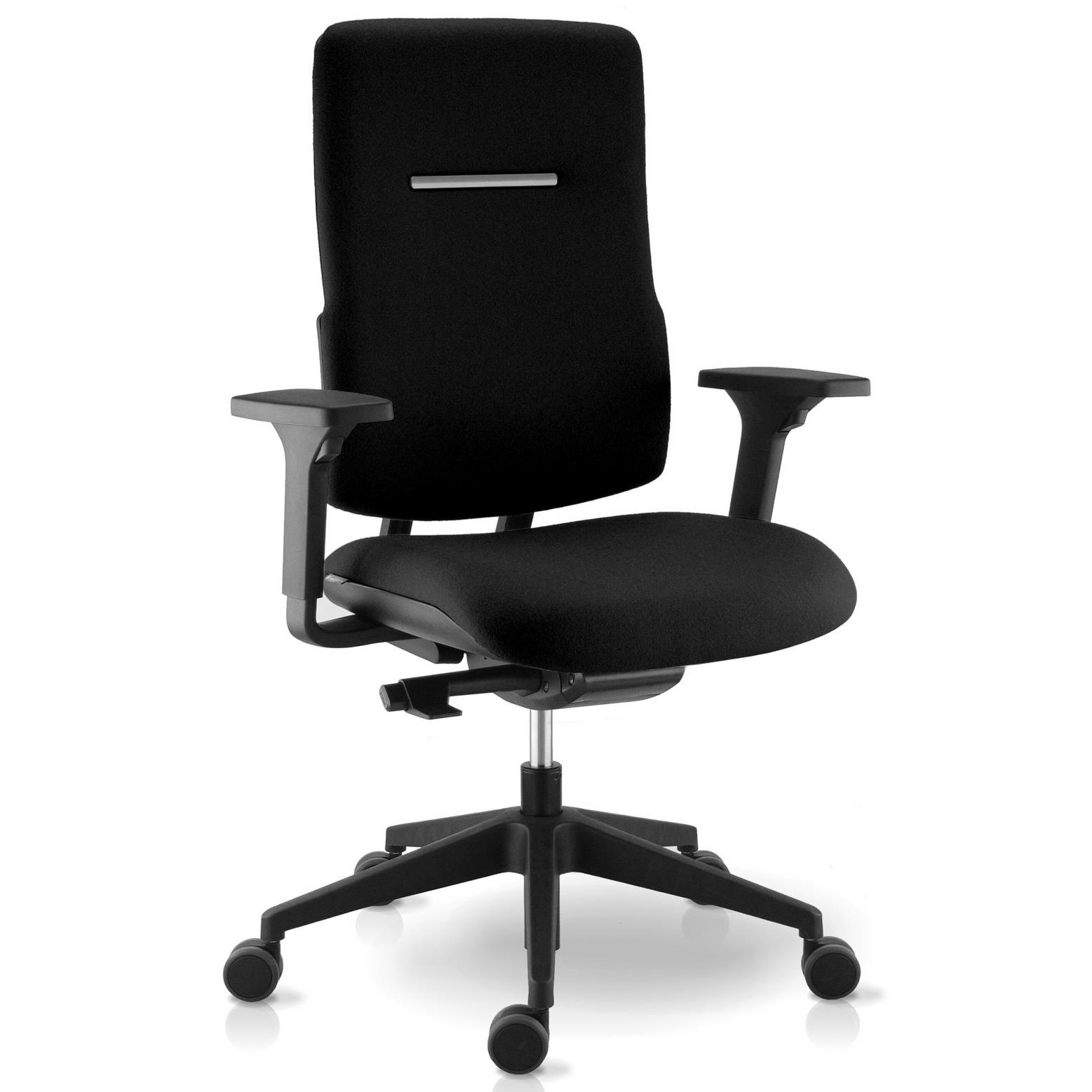 Sige de bureau Keystone - tissu rembourr - hauteur dossier 60 cm - noir