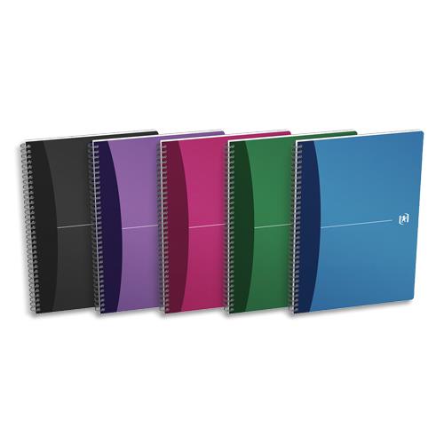 Cahier bureau Oxford Urban Mix - reliure spirales - couverture polypro - 180 pages - lign 7 mm - 21 x 29,7 cm