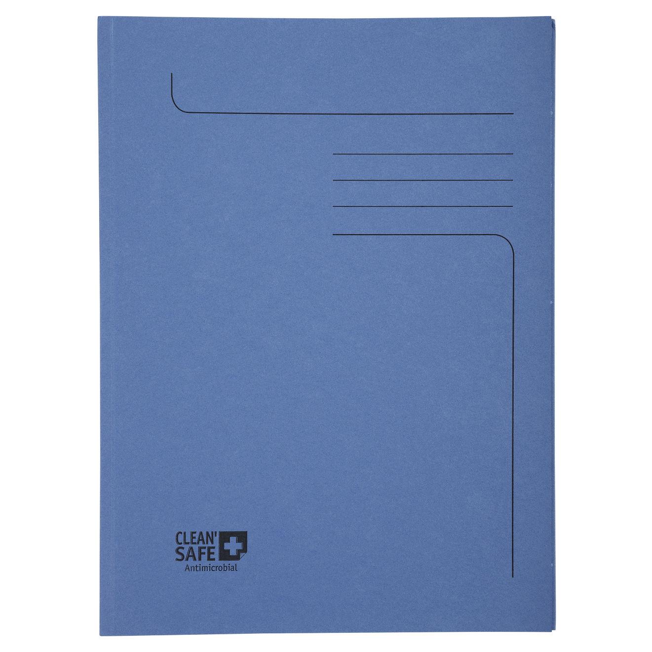 Chemise dossier 2 rabats Exacompta Clean Safe - pour documents A4 - trait antimicrobien - Couverture en carte 400g - bleue (paquet 5 units)