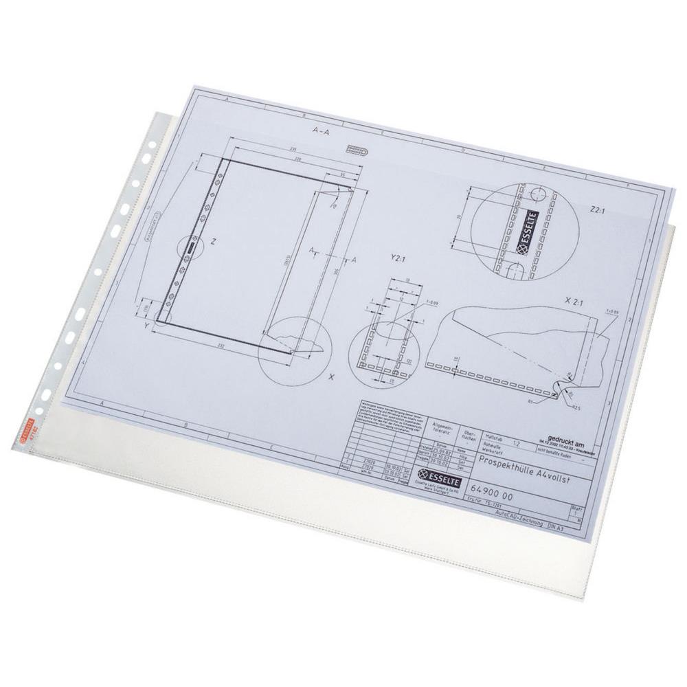 Pochette perfore graine Esselte - A3 - polypropylne 90 microns - 11 trous - transparente - paquet 10 units