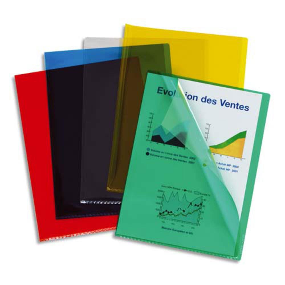 Pochette coin Esselte - PVC 200 microns grain - A4 - incolore - paquet 100 units