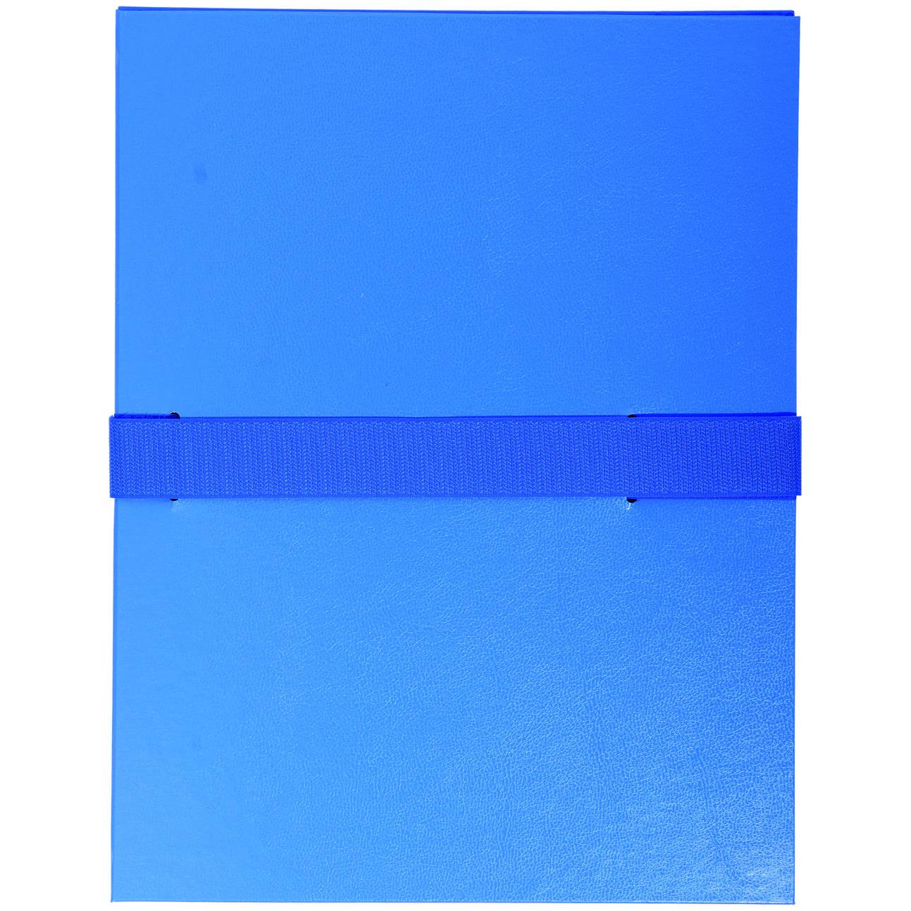Chemise extensible Exacompta - en balacron - fermeture par sangle velcro - bleu fonc