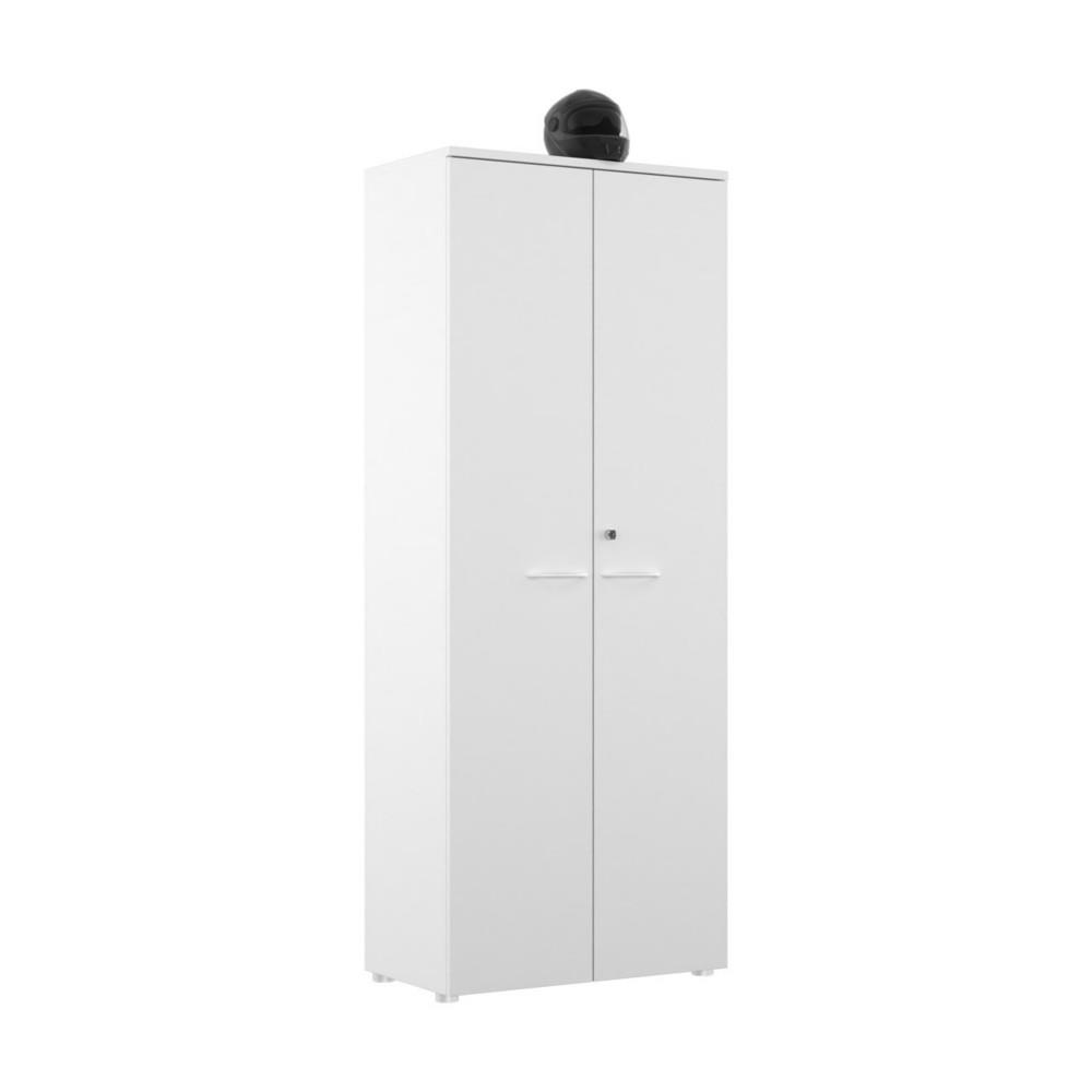 Armoire haute NF Environnement portes battantes H203 cm x L80 cm blanche - Top Blanc