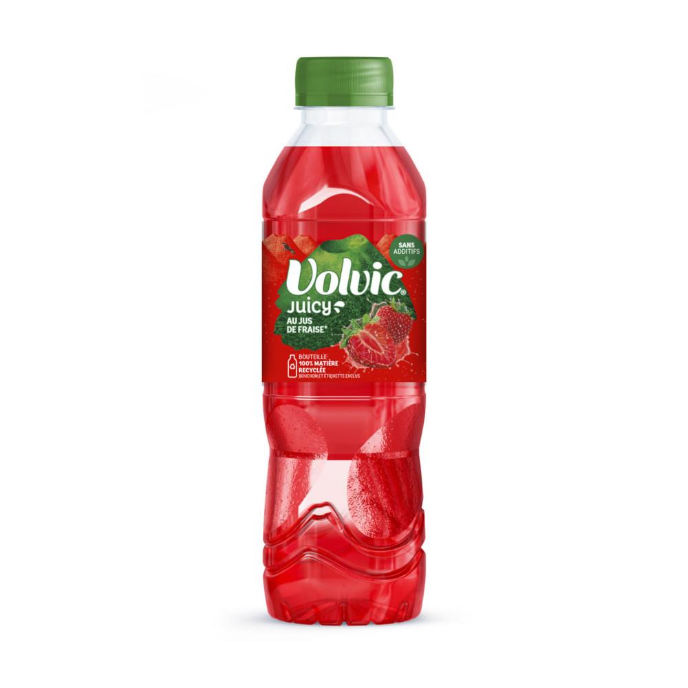 Eau plate aromatise Juicy - parfum fraise - bouteille de PET 50 cl - lot de 12