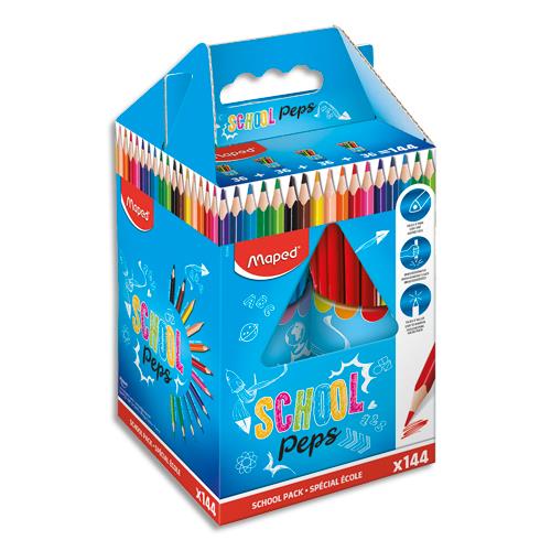 Schoolpack Maped 144 crayons de couleur SchoolPeps assortis