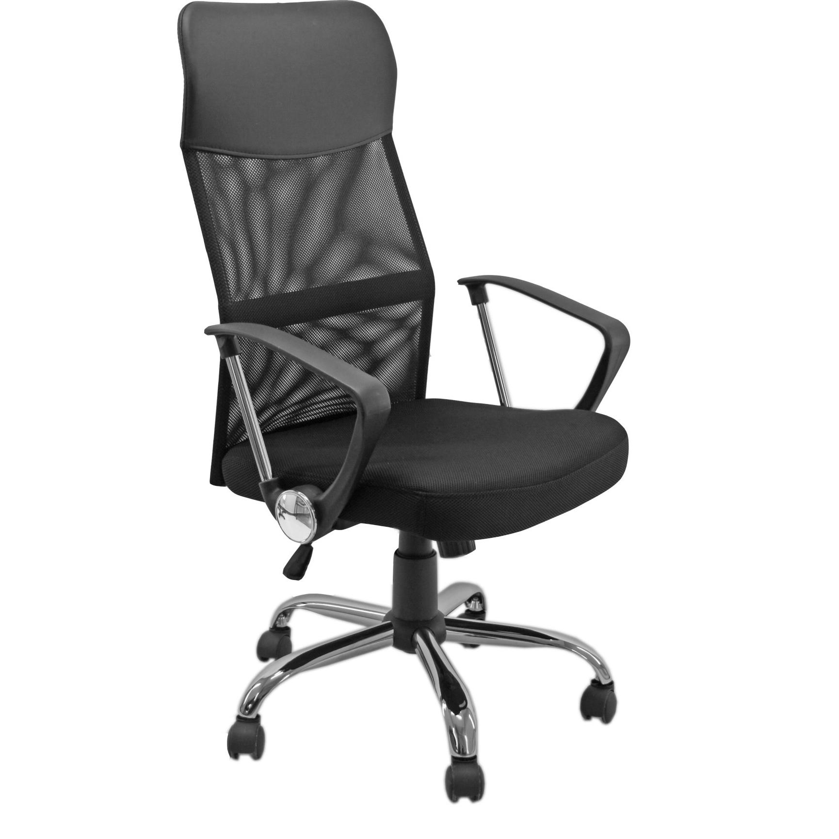 Fauteuil de bureau Simeon maille et tissu avec accoudoirs et appui-tte - noir