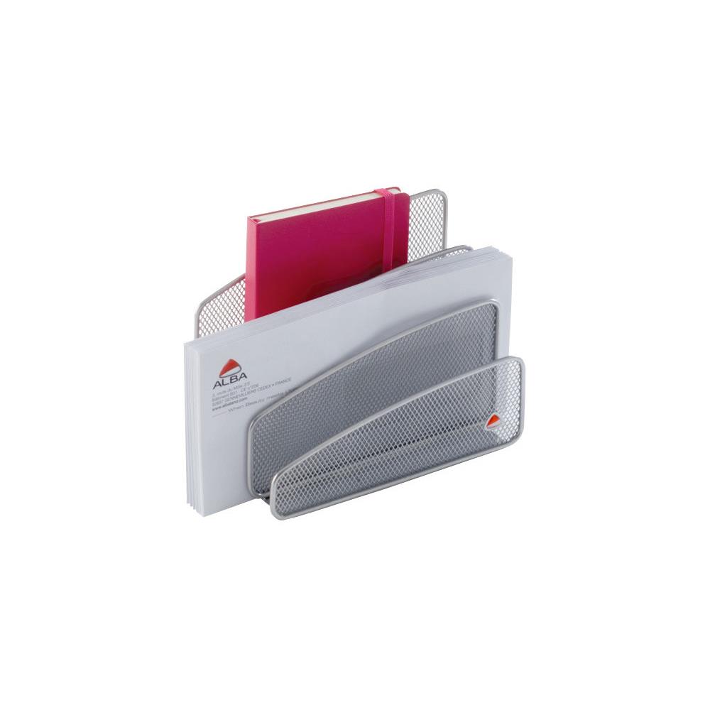 Trieur  courrier 3 compartiments en escalier en metal argent - ligne Mesh