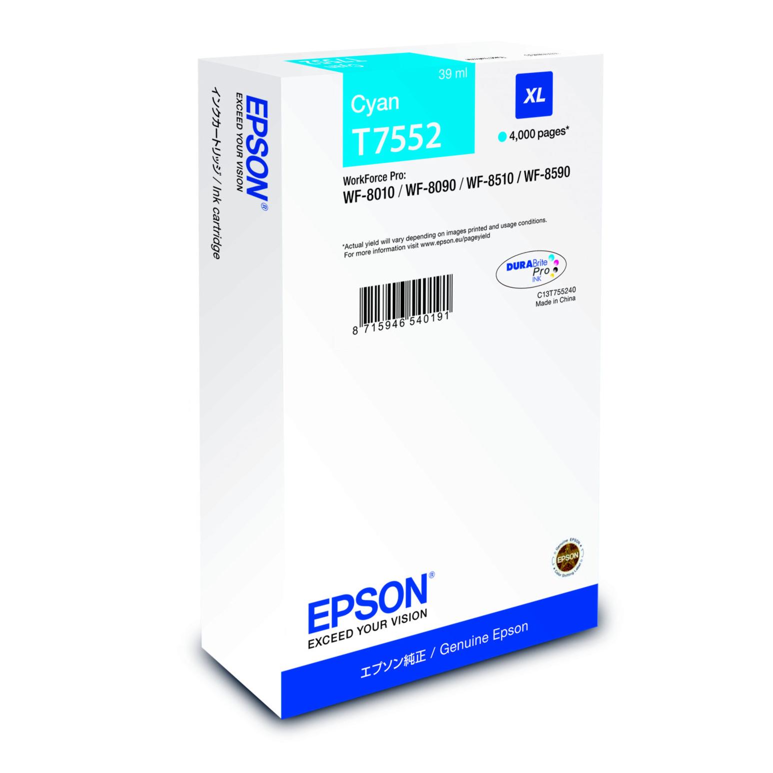 Cartouches pour imprimantes - Epson encre cyan xl (4 000 p)