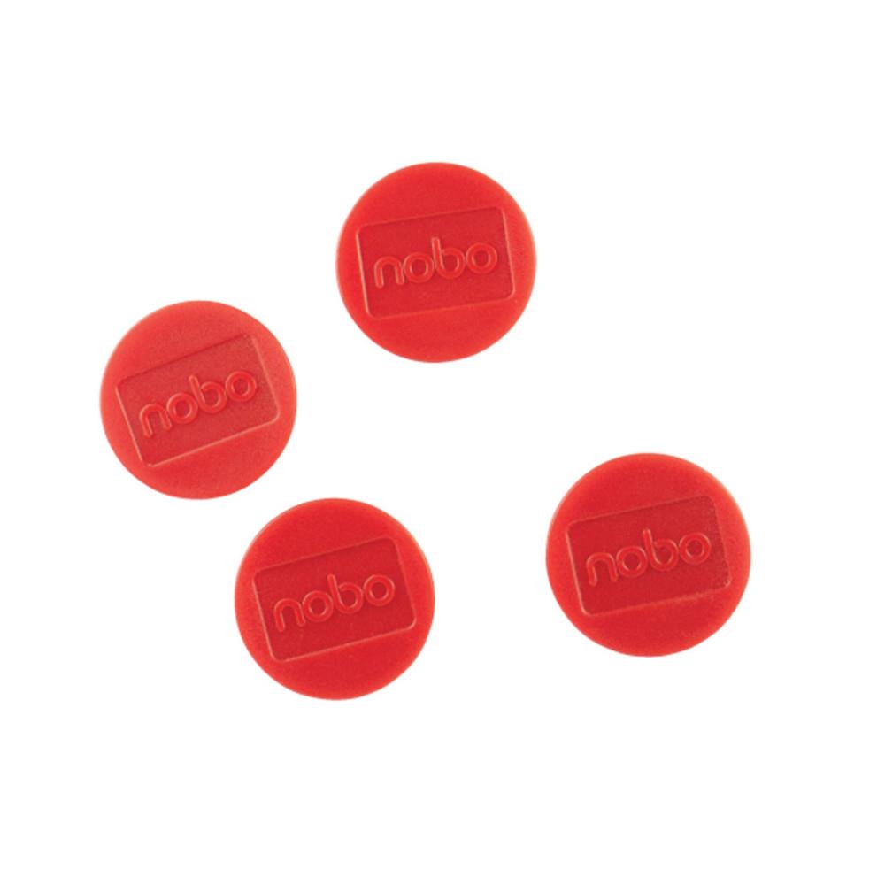 Aimant rond 38 mm Nobo  - Rouge - Lot de 4