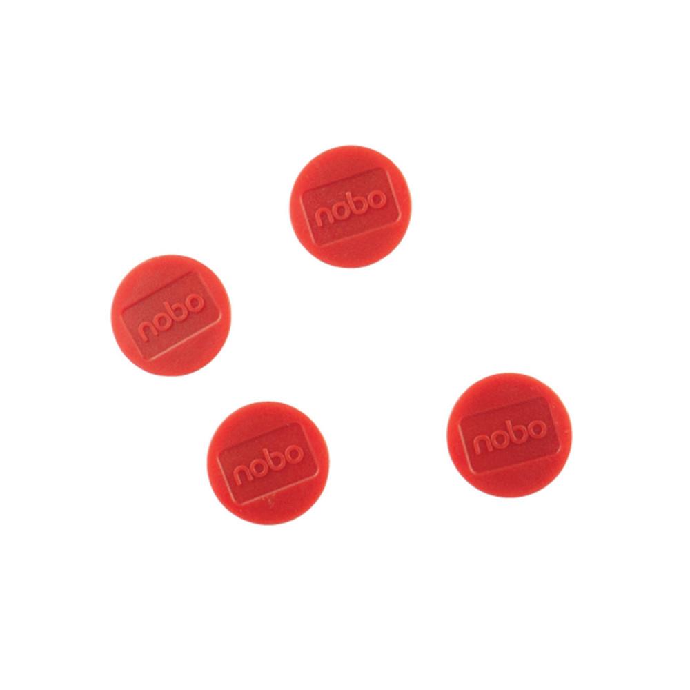 Aimant rond 30 mm Nobo  - Rouge - Lot de 4