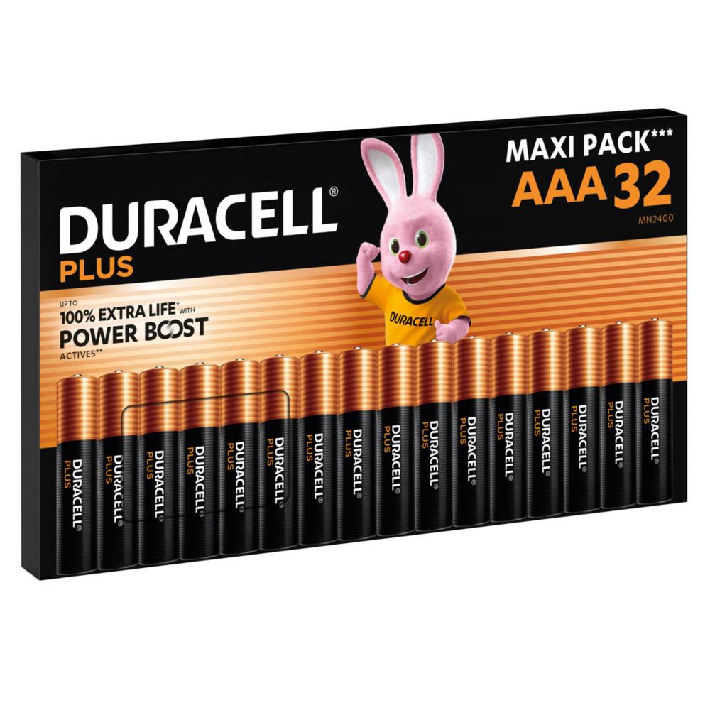 Pile alcaline Duracell AAA / LR3 Plus Powerboost - Lot de 32