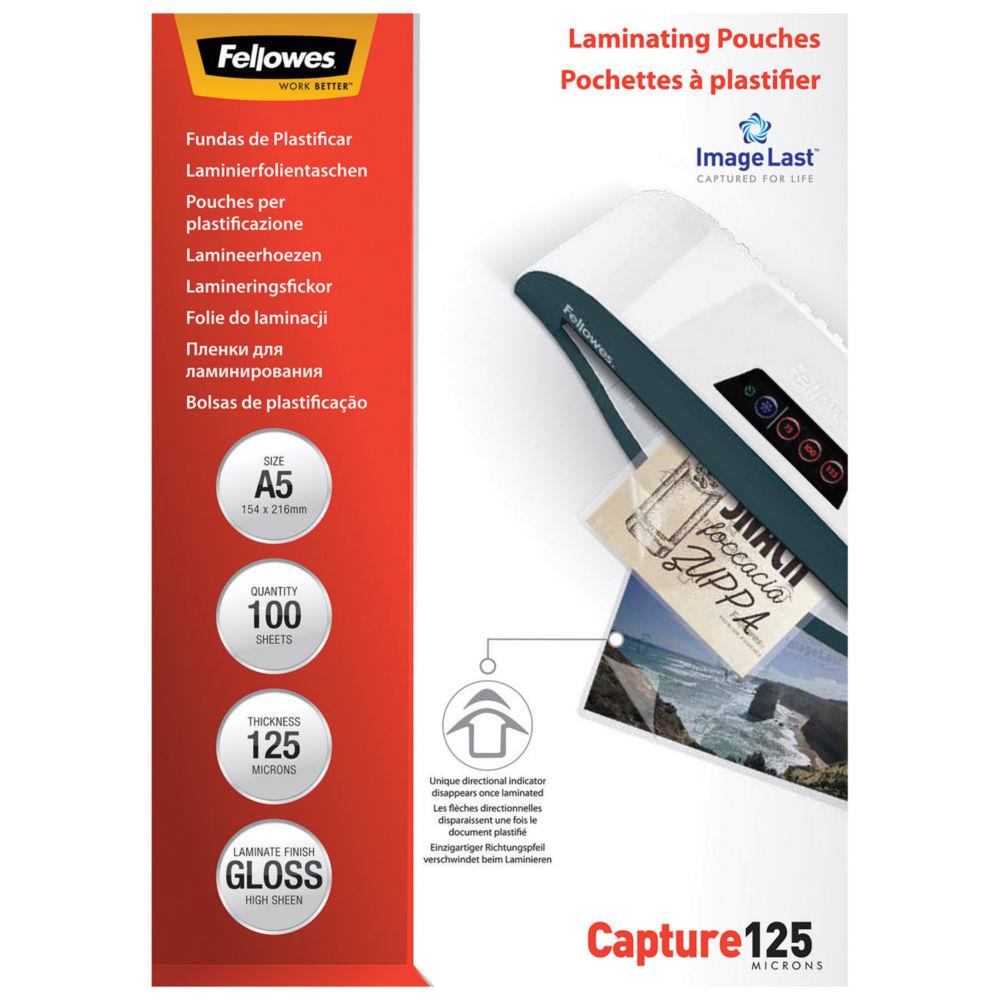 Pochettes de plastification Fellowes ImageLast A5 - Epaisseur : 125 microns par face - Bote de 100