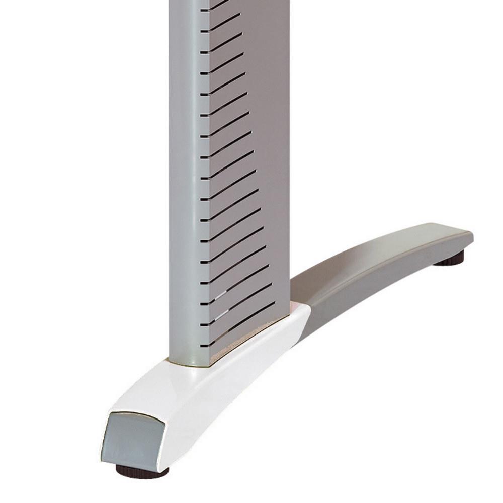 Bureau droit Triomphe 2 - L 80 x P 80 cm - plateau cdre - pieds L aluminium - embase blanche
