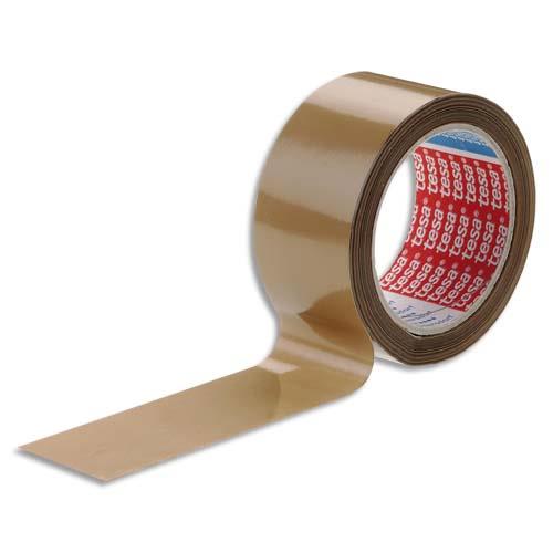 Ruban adhsif  d'emballage Tesa - PVC havane - colle caoutchouc - 52 microns - 50 mm x 66 m