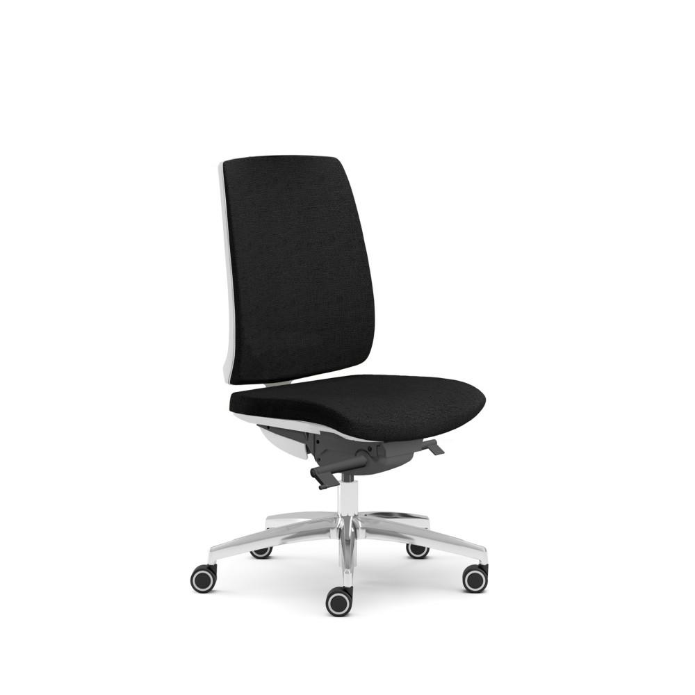 Si�ge de bureau Windsor Blanc pi�tement alu , tissu Noir