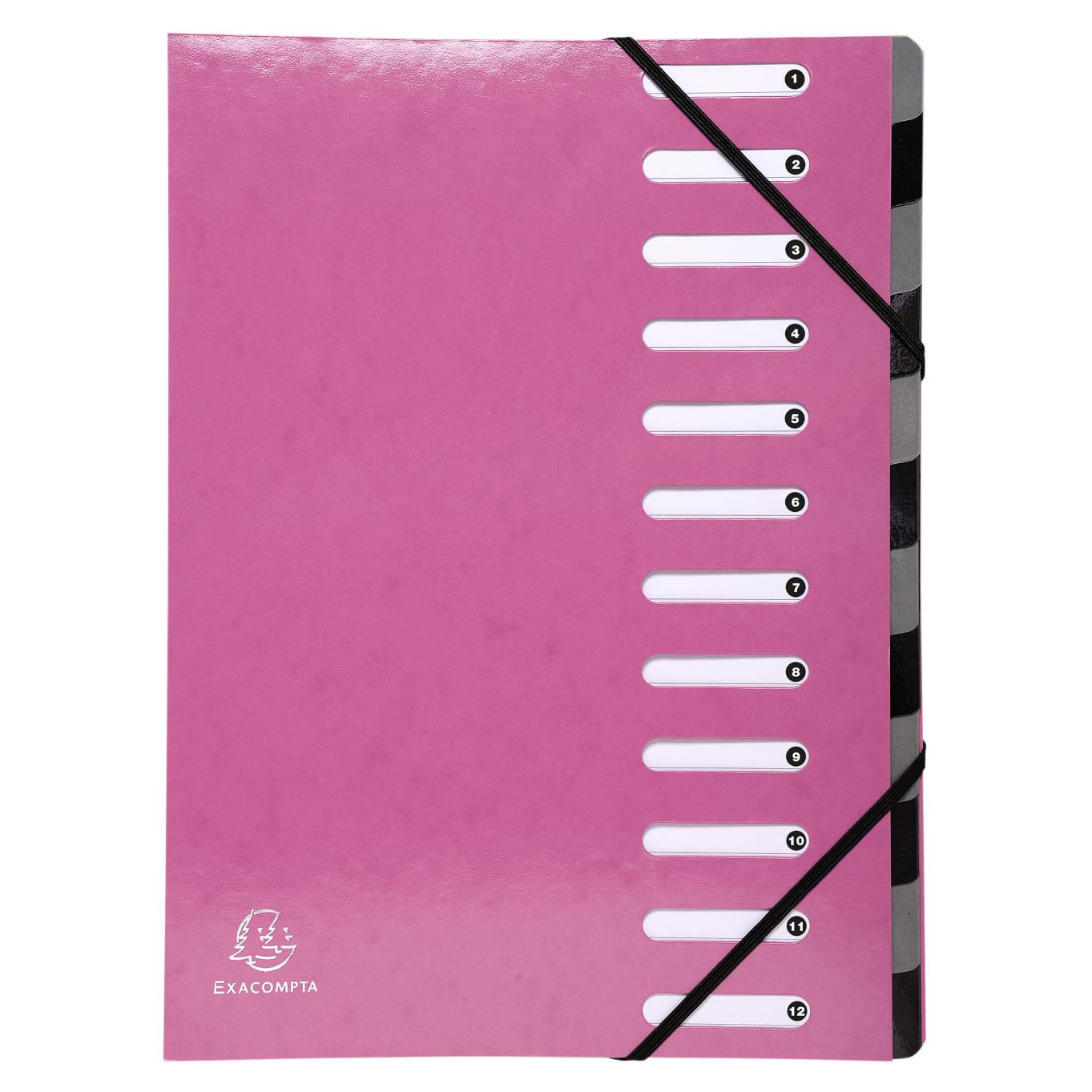 Trieur Exacompta Harmonika Iderama 12 compartiments - dos extensible  soufflet - capacit de 600 feuilles A4 - rose