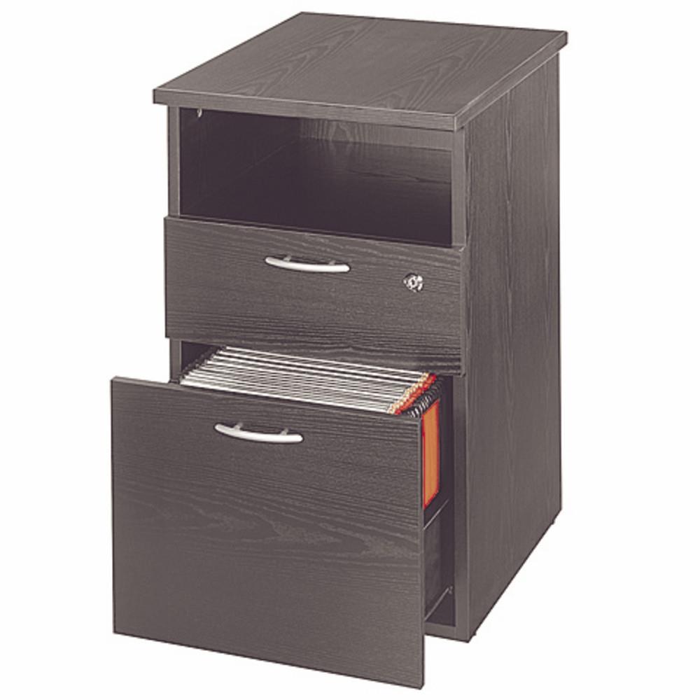 Caisson Pulse hauteur bureau - 2 tiroirs - prof. 60 cm - noir