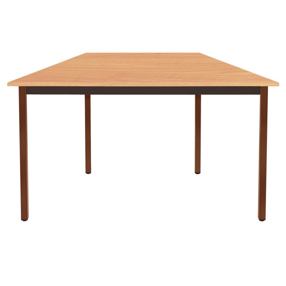 Table Modulaire Domino trap�ze - L 120 x P 60 cm - plateau h�tre - pieds bruns